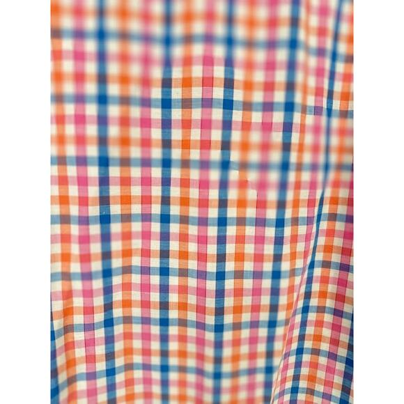 Vineyard Vines Shirt Mens Large Plaid Classic Fit Cooper Cotton Linen Stretch - Picture 3 of 6